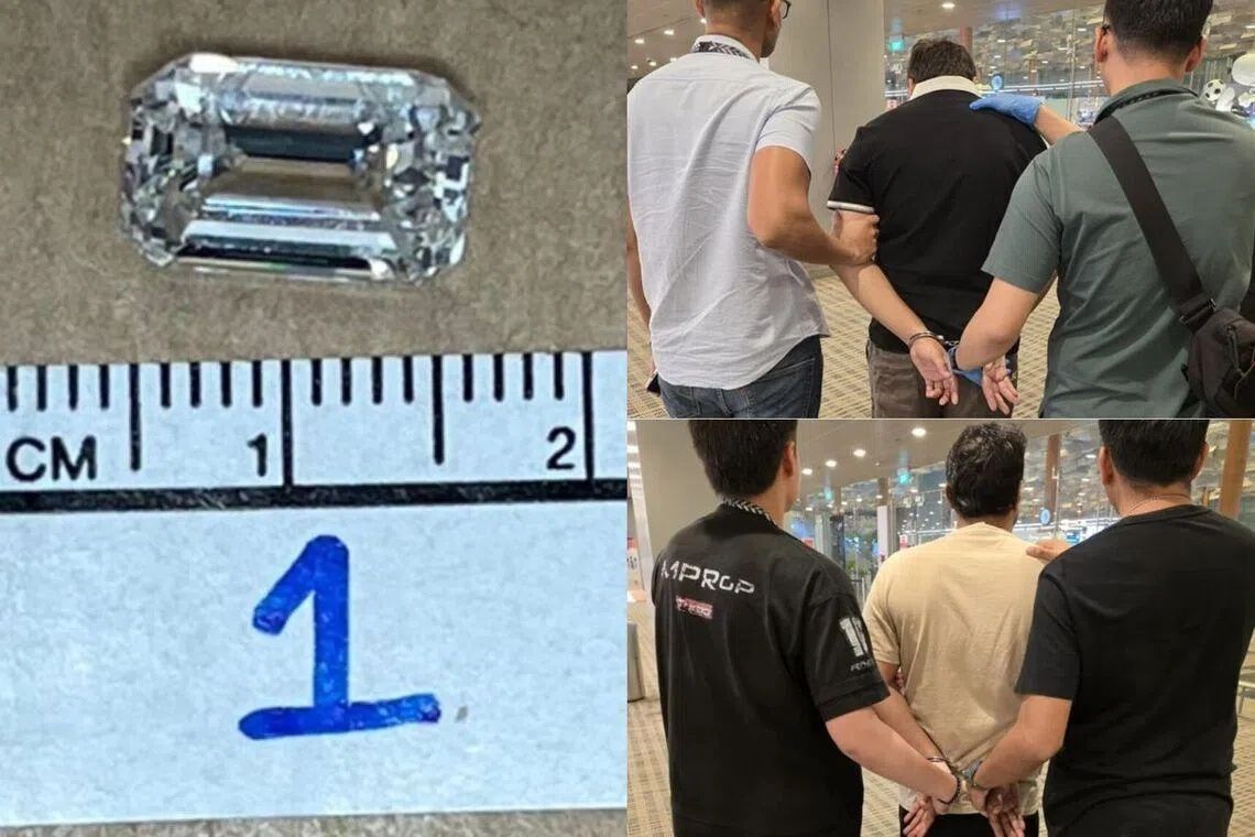 Two men arrested after swapping S$235,000 diamond for fake at Chinatown jewellery store