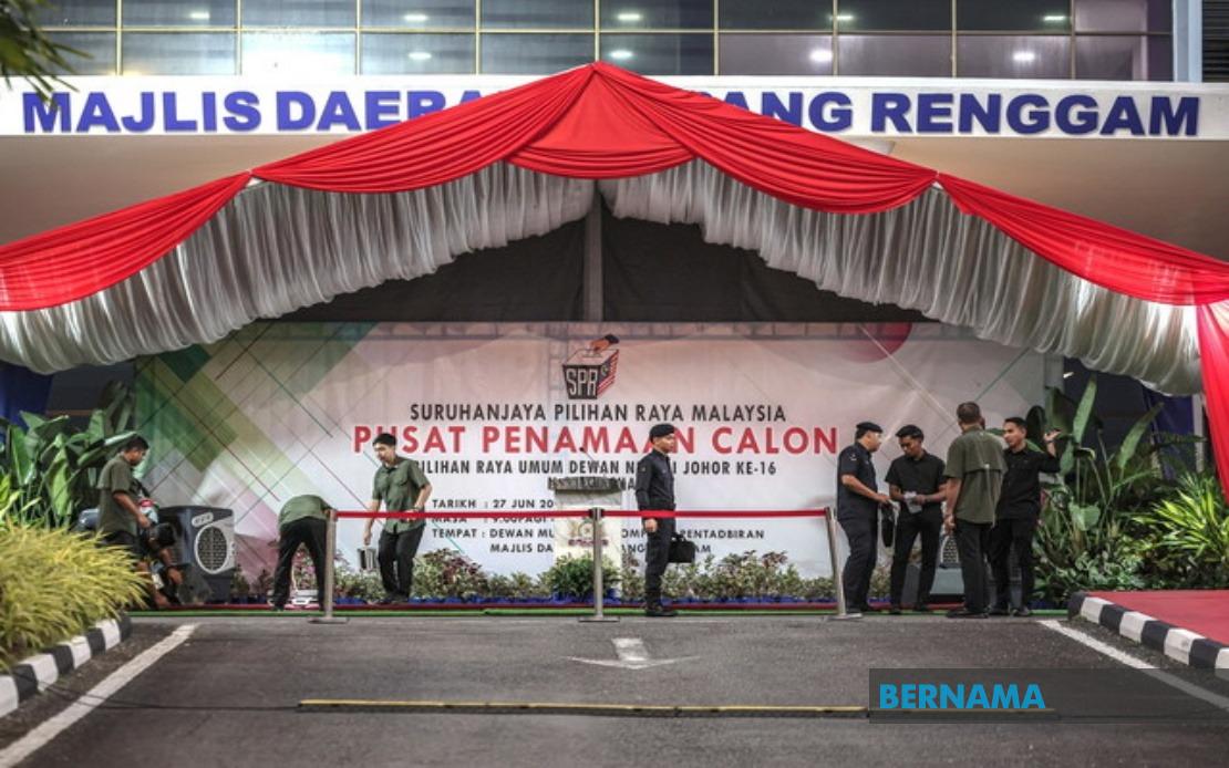 Johor State Election Nomination Day: 56 Centres Receive Candidate Submissions