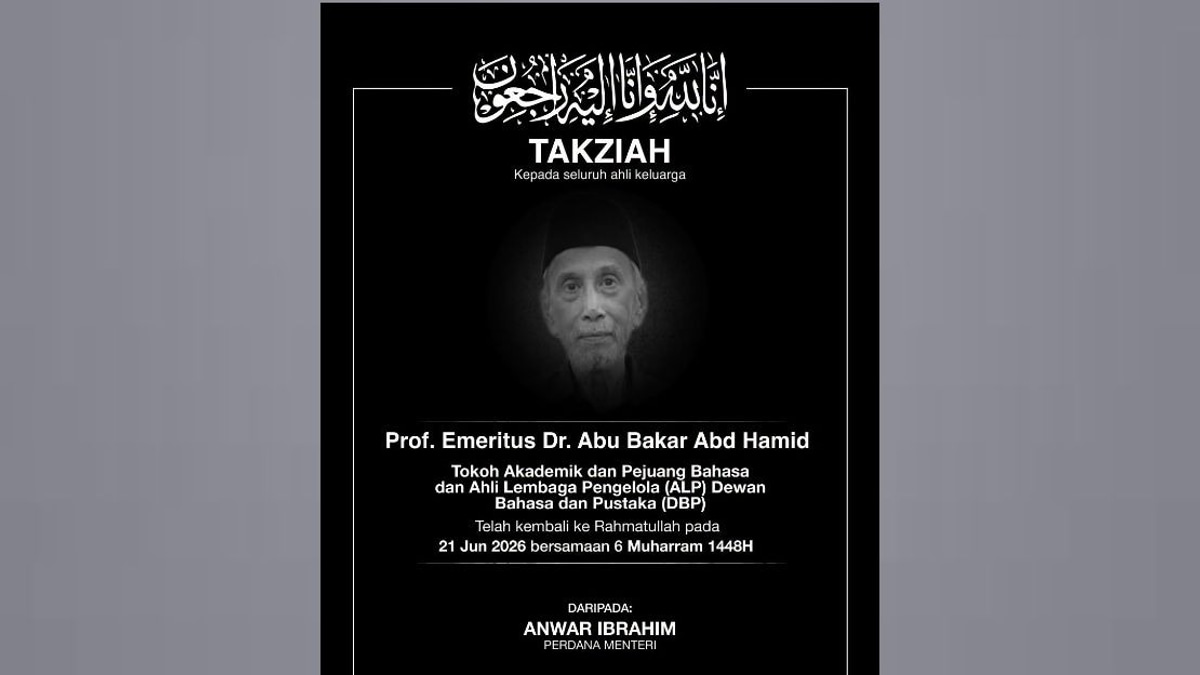 Prime Minister Anwar Mourns Death of Acclaimed Literary Scholar Abu Bakar Abd Hamid